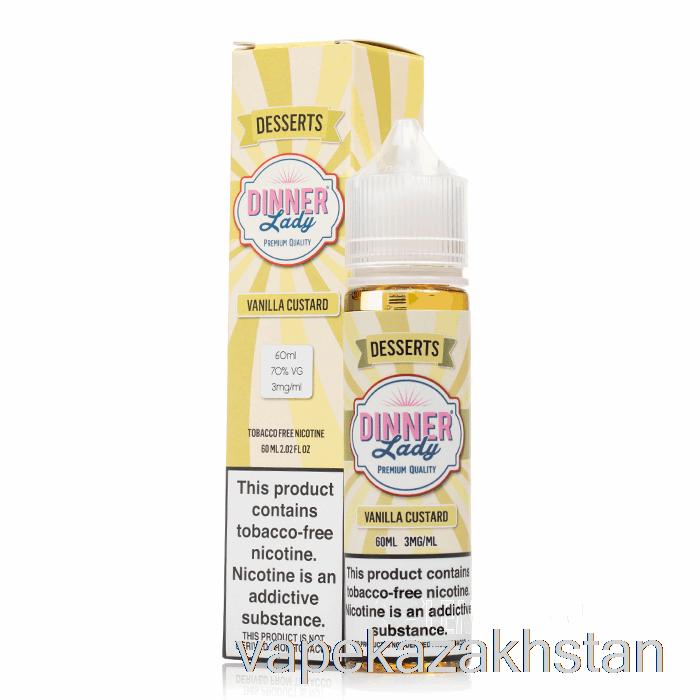 Vape Disposable Vanilla Custard - Vape Dinner Lady - 60mL 3mg